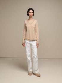 Maglione in maglia scollo a V con dettagli lurex