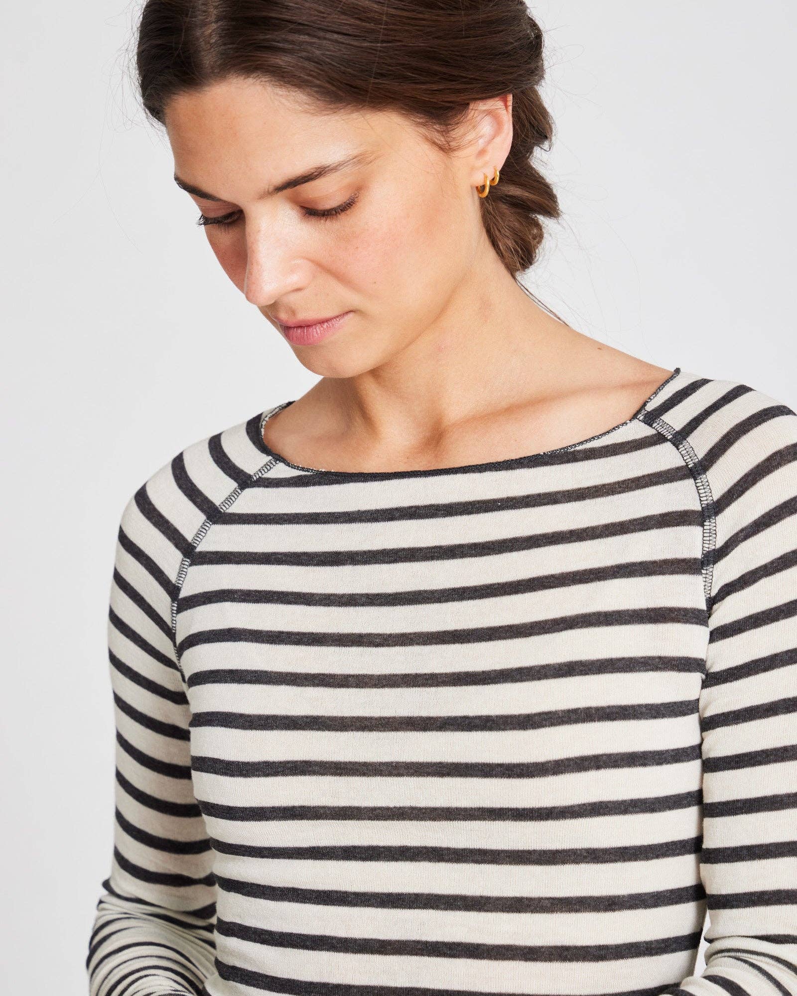 Maglia a righe stile marinaio Amalie in lana e viscosa