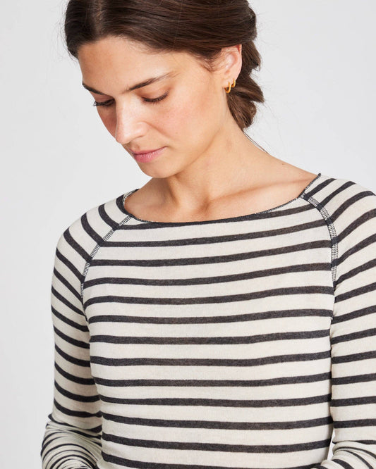 Maglia a righe stile marinaio Amalie in lana e viscosa