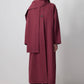 Trench coat lungo con sciarpa in misto cotone