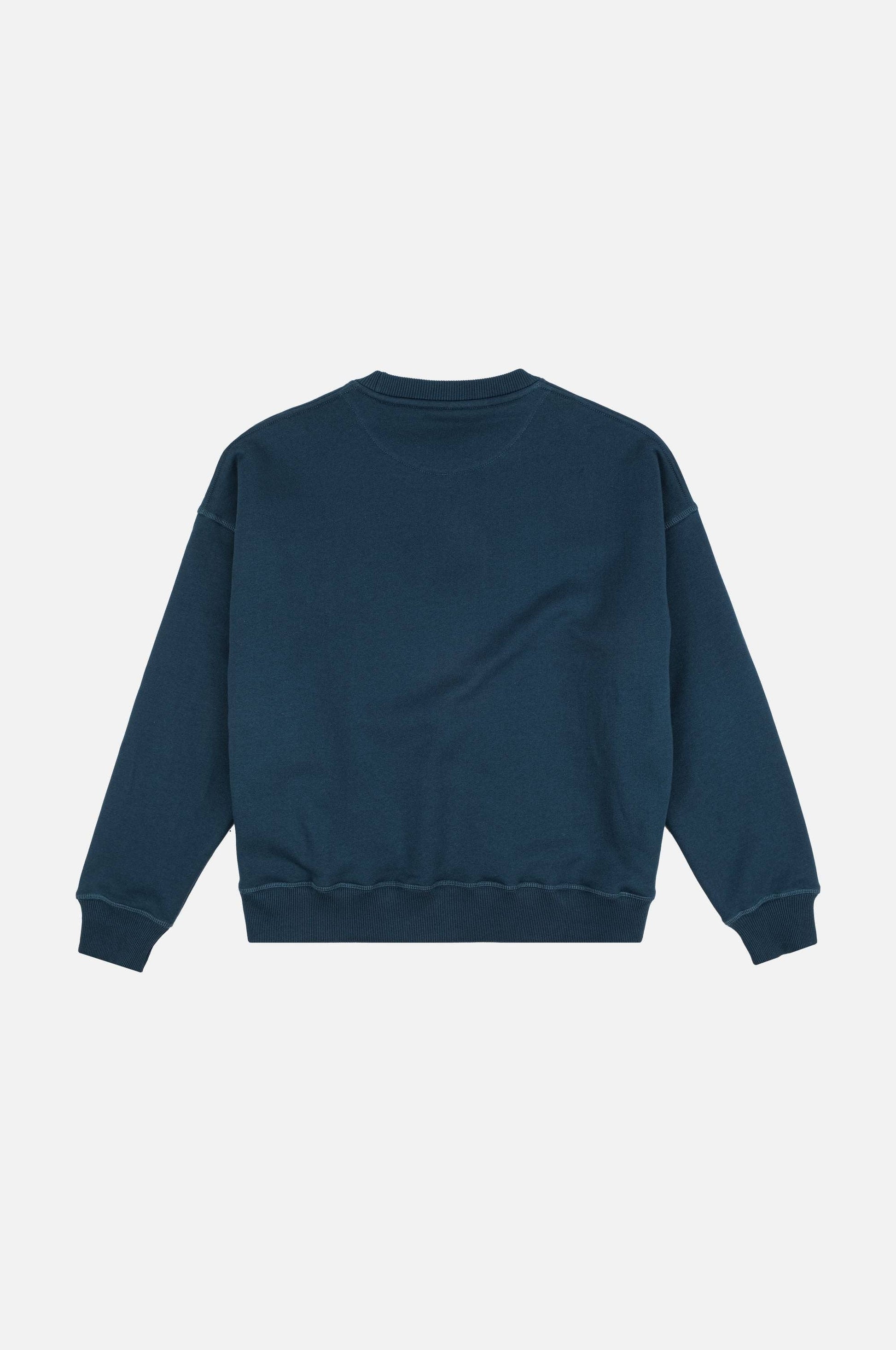 Felpa oversize donna in cotone organico blu Poseidon