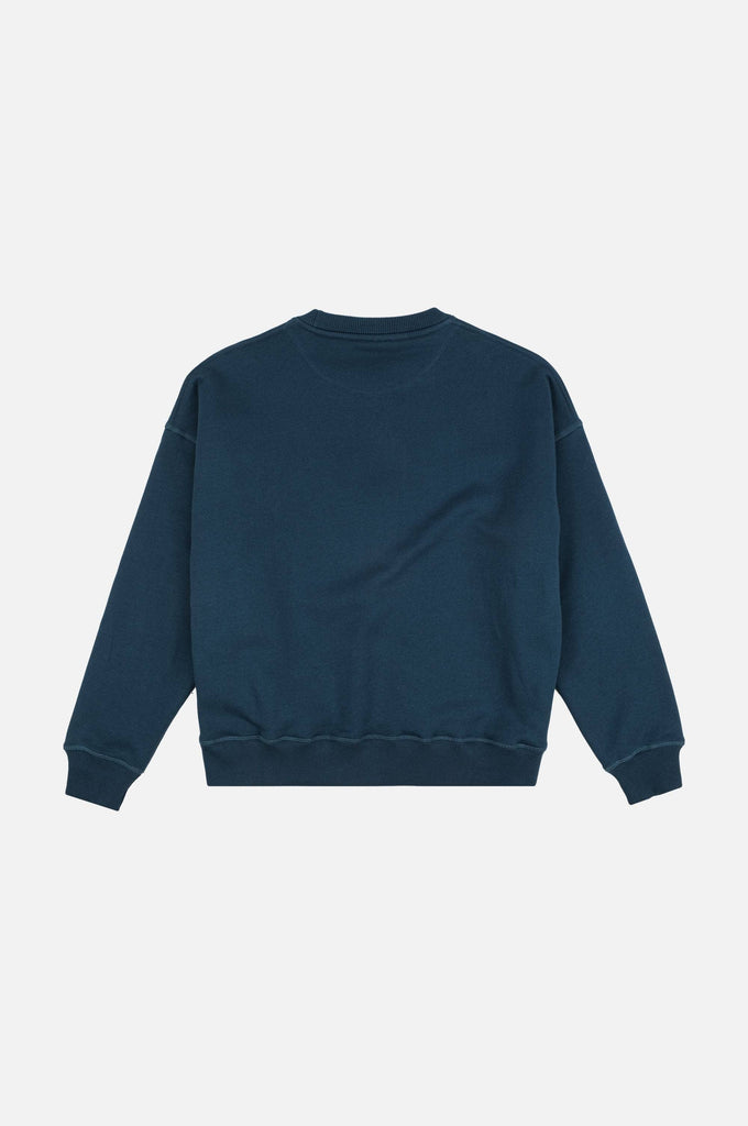 Felpa oversize donna in cotone organico blu Poseidon
