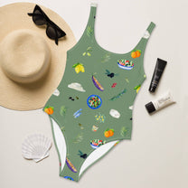 Costume intero Paros con stampa mediterranea