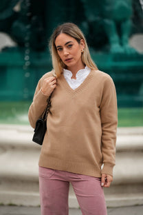 Maglione in lana con scollo a V