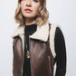 Gilet in pelliccia sintetica con colletto a fibbia