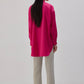Camicia oversize in raso a bande