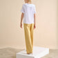 Blusa in cotone con colletto sailor e volant