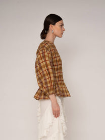 Blusa in popeline con bottoni
