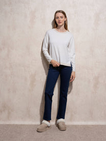 Maglione donna in maglia lurex girocollo