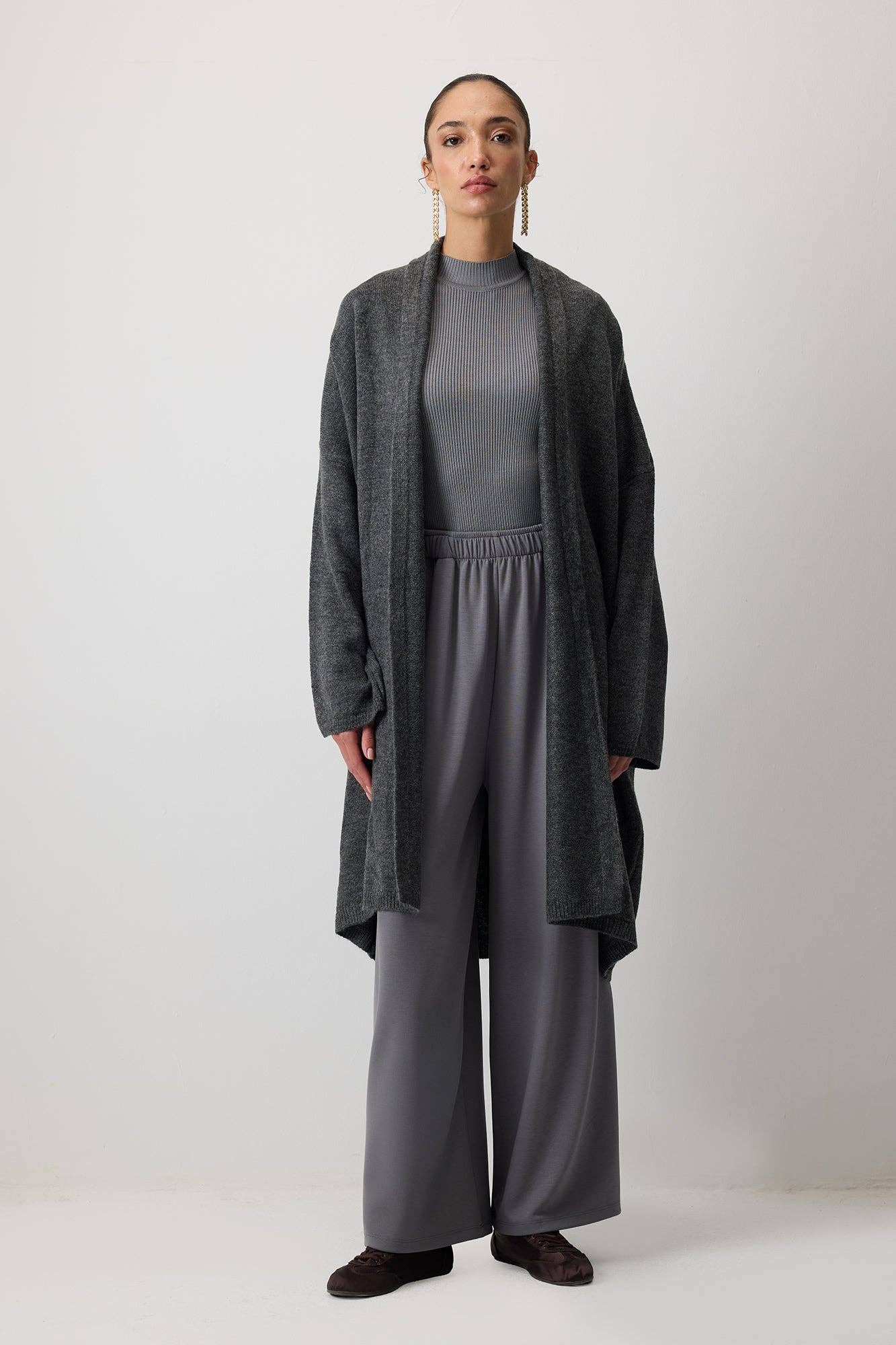 Cardigan oversize in maglia con tasche
