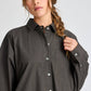 Camicia lunga in popeline con manica raglan
