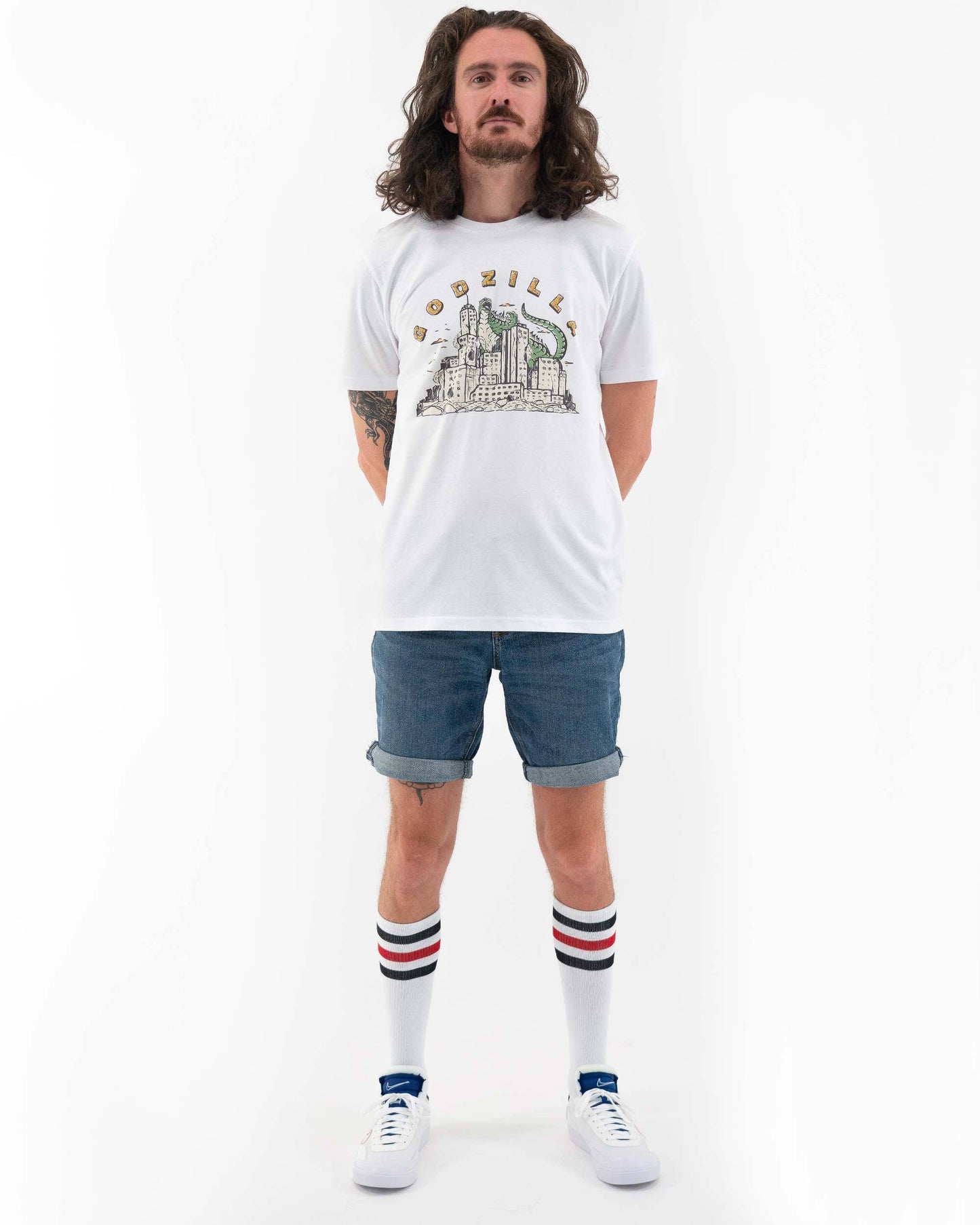 T-shirt Godzilla con grafica Kaiju giapponese