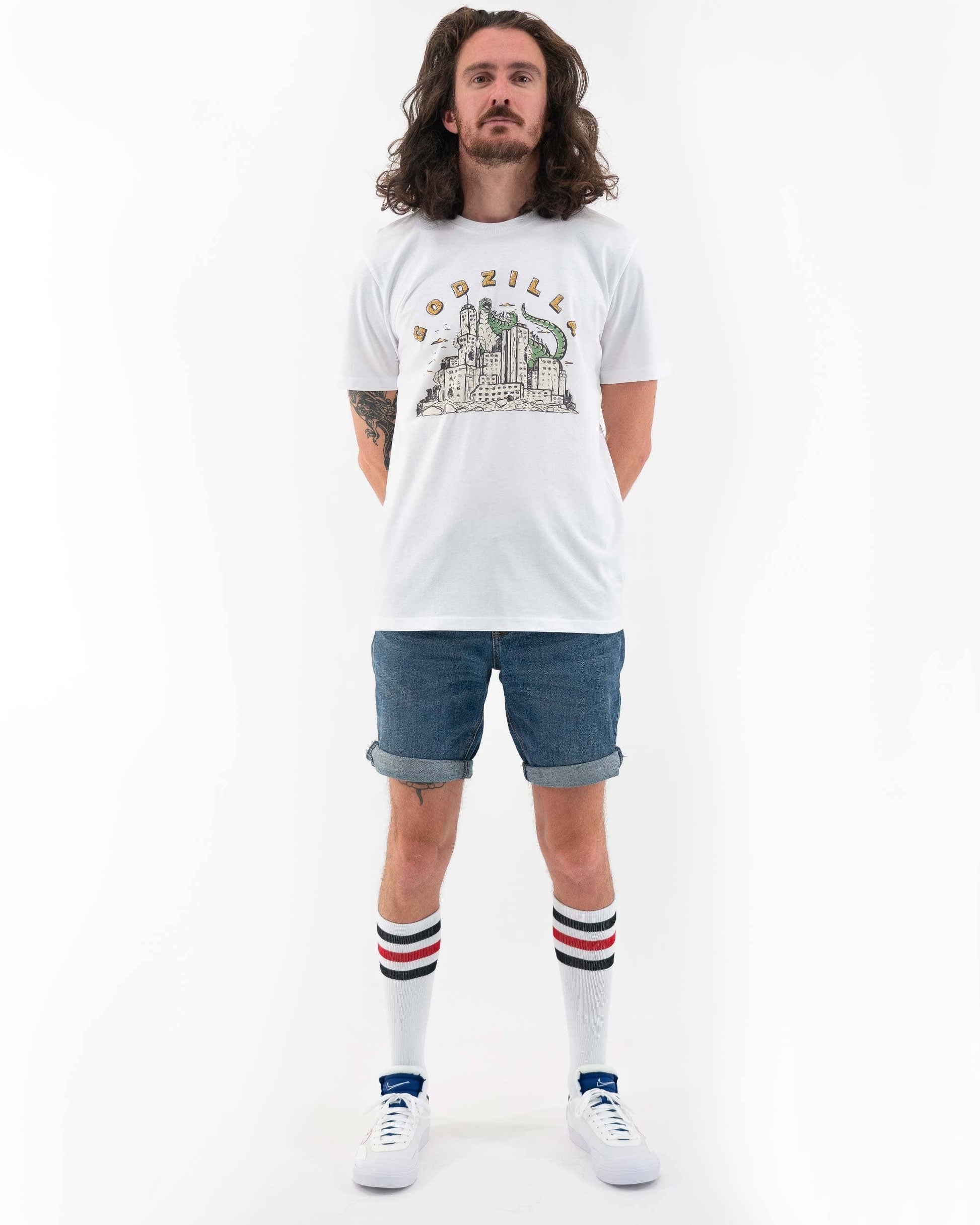 T-shirt Godzilla con grafica Kaiju giapponese