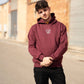 Felpa unisex Live Forever color vino