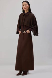 Camicia in popeline con dettaglio in chiffon