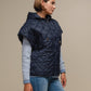 Capa donna trapuntata in nylon con cappuccio