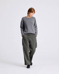 Maglione Emely in lana d’agnello biologica GOTS grigio mélange