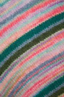 Maglione a righe in maglia con scollo a V