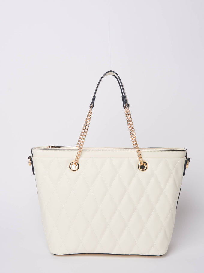 Borsa shopper trapuntata in similpelle