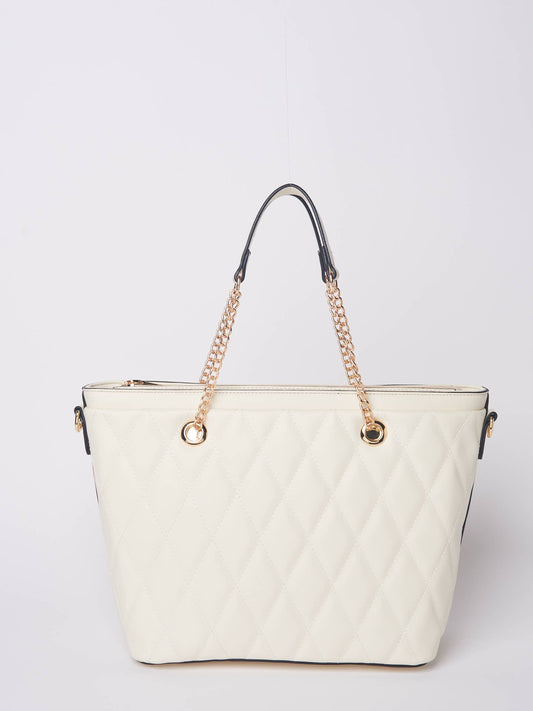 Borsa shopper trapuntata in similpelle