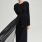 Tunica asimmetrica in chiffon plissé