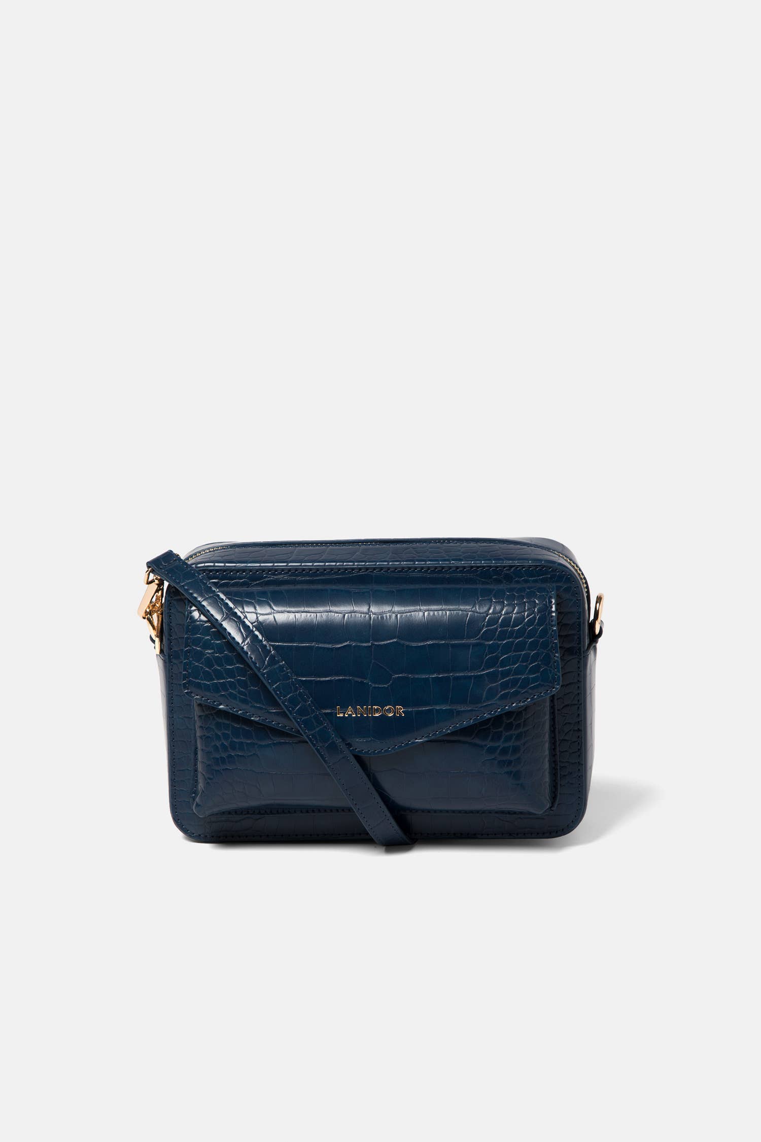 Borsa a tracolla effetto coccodrillo