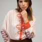 Camicia rosa SISKA ricamata in popeline di cotone