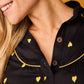 Camicia Bellota nera ricamata con micro cuori