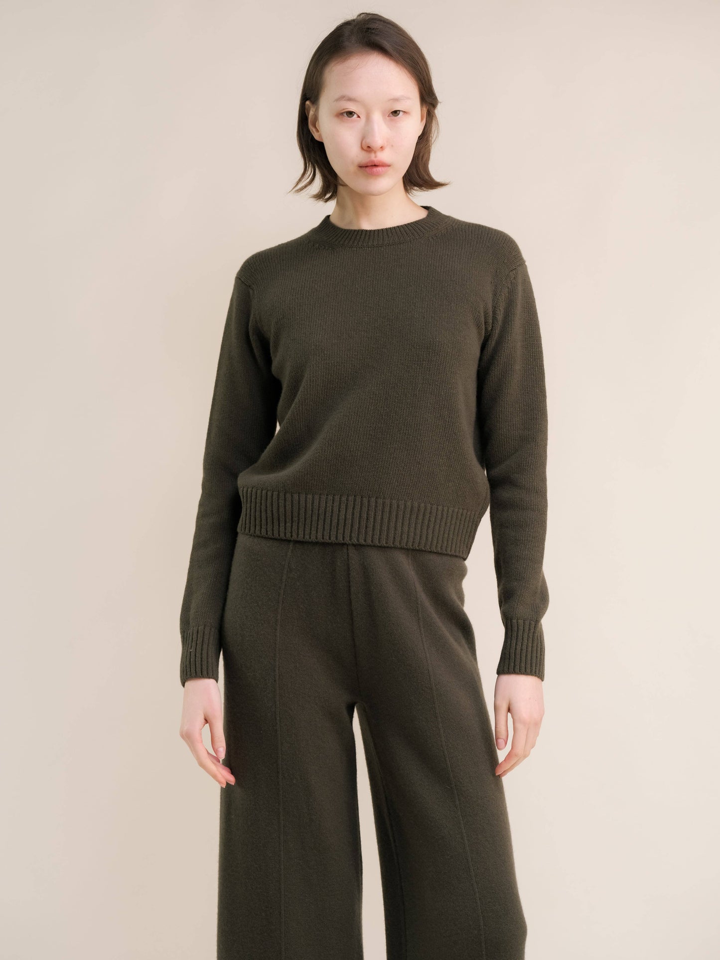 Maglione girocollo boxy in misto cashmere