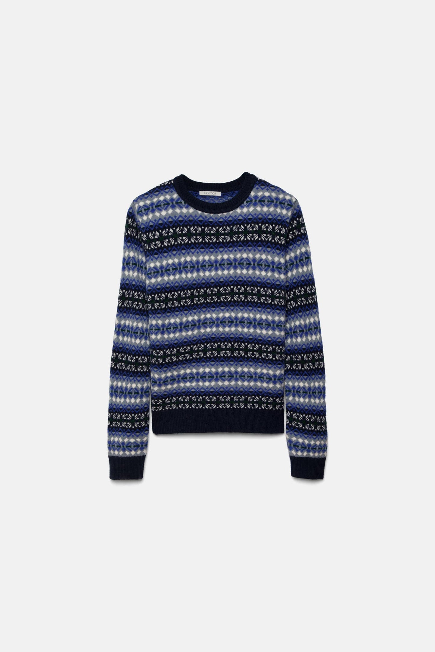 Maglione jacquard girocollo a maniche lunghe