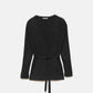 Cappotto cardigan in maglia liscia con cintura