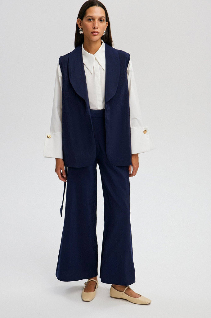 Completo pantaloni e gilet Cupra blu navy