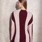 Maglione a collo alto a righe in maglia