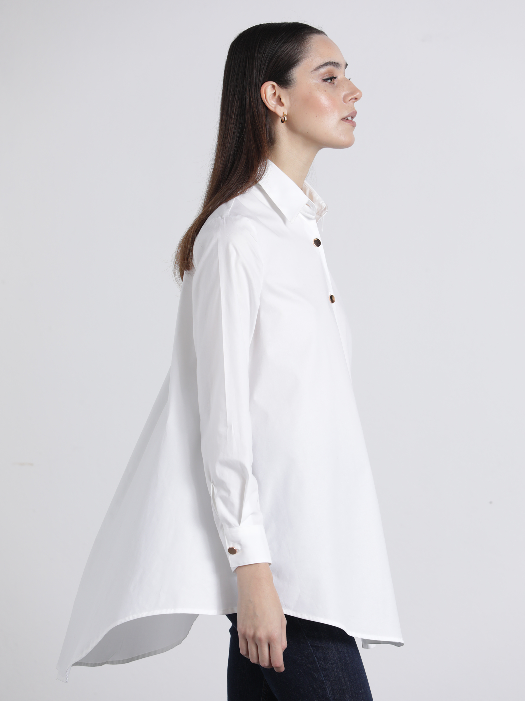 Tunica camicia lunga bianca