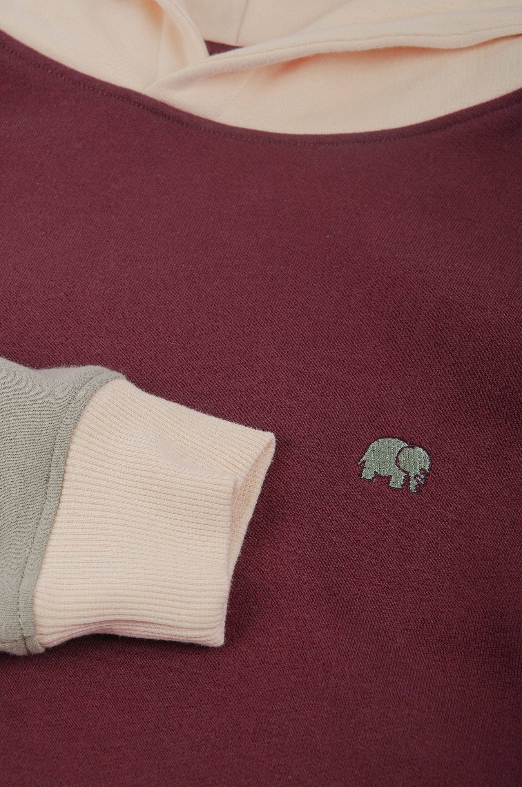 Felpa con cappuccio color block Nightfall Ruby