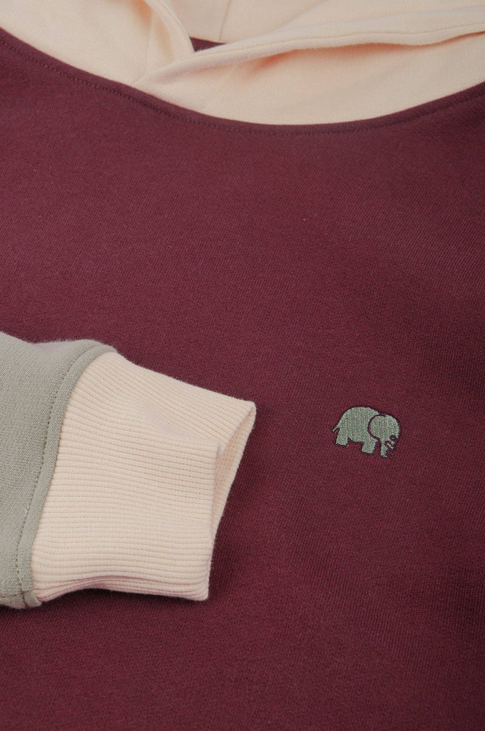 Felpa con cappuccio color block Nightfall Ruby