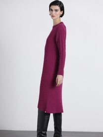 Abito midi in maglia a trecce