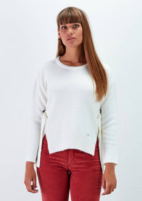 Maglione in maglia con fibbia laterale