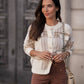 Cardigan in maglia a quadri con bottoni e tasche
