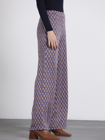 Pantaloni palazzo jacquard a rombi