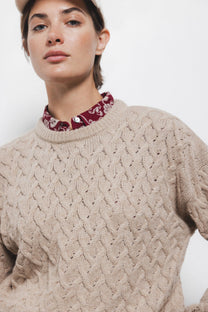 Maglione a maglia strutturata girocollo