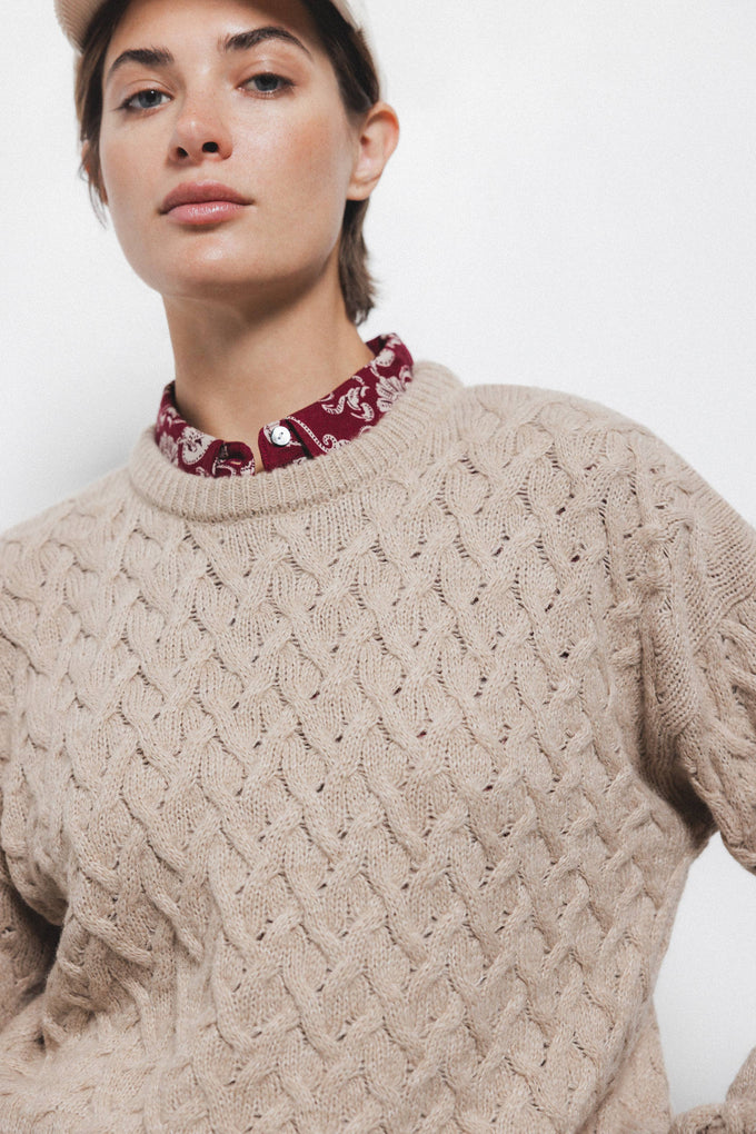 Maglione a maglia strutturata girocollo