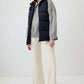 Gilet trapuntato con zip blu navy