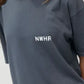 T-shirt cropped nera washed oversize in cotone biologico