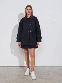 Parka donna con colletto a risvolto e chiusura con zip
