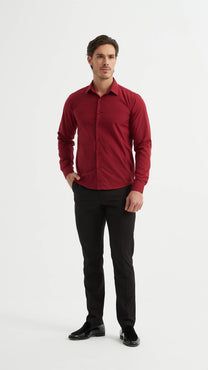 Camicia bordeaux comfort fit da uomo