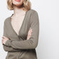 Cardigan in maglia rasata con scollo a V