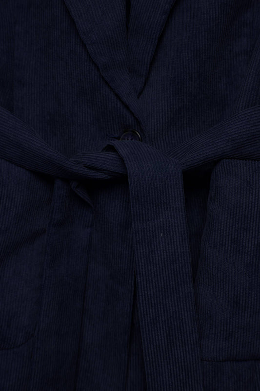 Blazer in velluto a coste con cintura