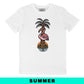 T-shirt grafica Flamingo Palm in cotone biologico