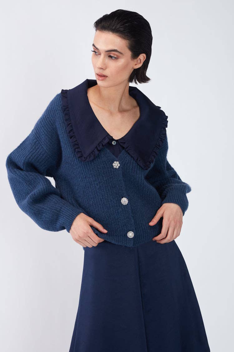 Cardigan in maglia con bottoni gioiello